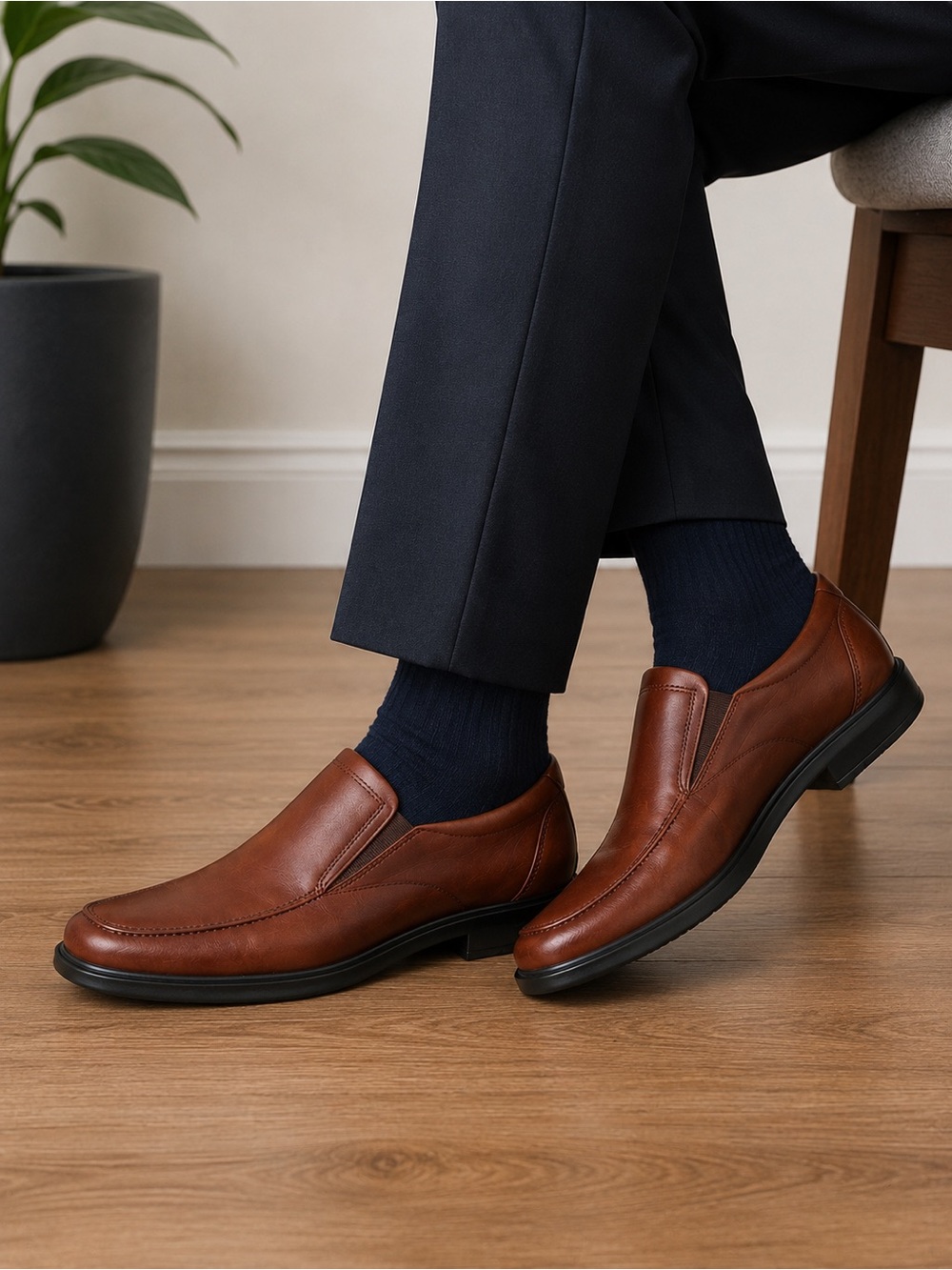ECCO Helsinki 2 Brown Leather Slip On Dress Shoes Men’s 45